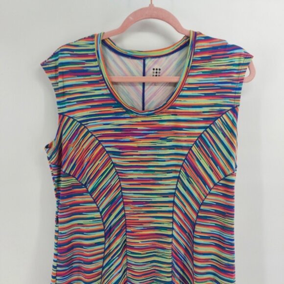 Title Nine rainbow multicolored stripe midi athletic dress - Picture 2 of 5